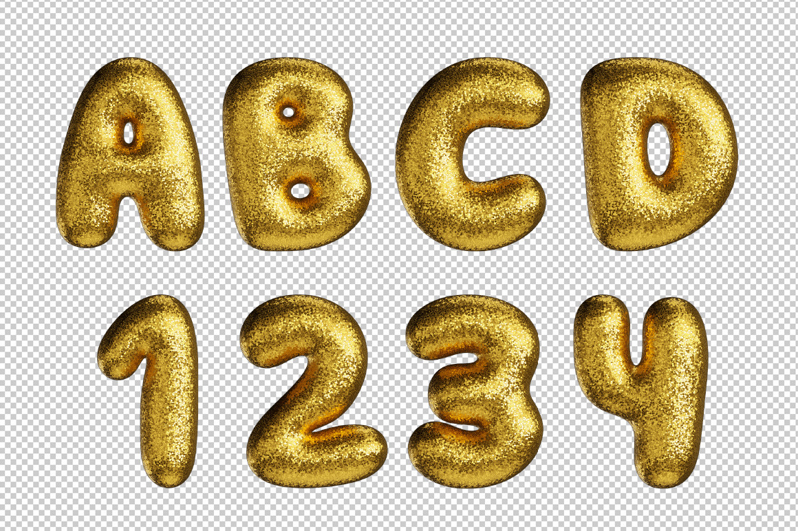 Balloon Glitter Font Balloon Glitter Font