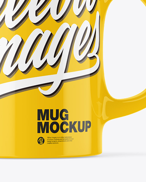 Glossy Mug w/ Coffee Splash Mockup