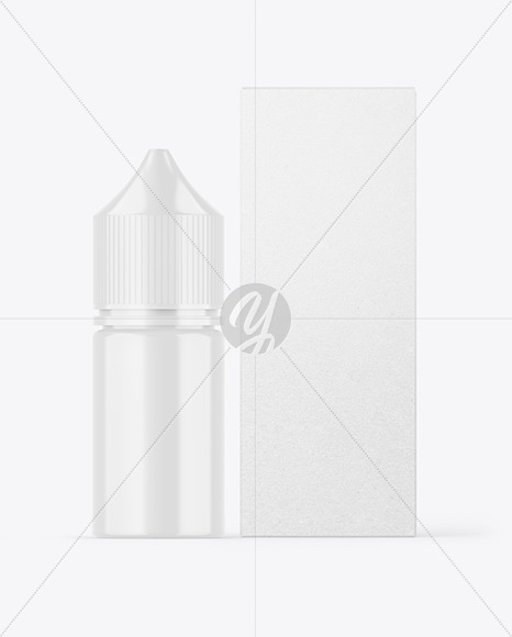 Glossy Dropper Bottle w/ Kraft Box Mockup