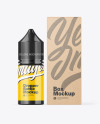 Glossy Dropper Bottle w/ Kraft Box Mockup