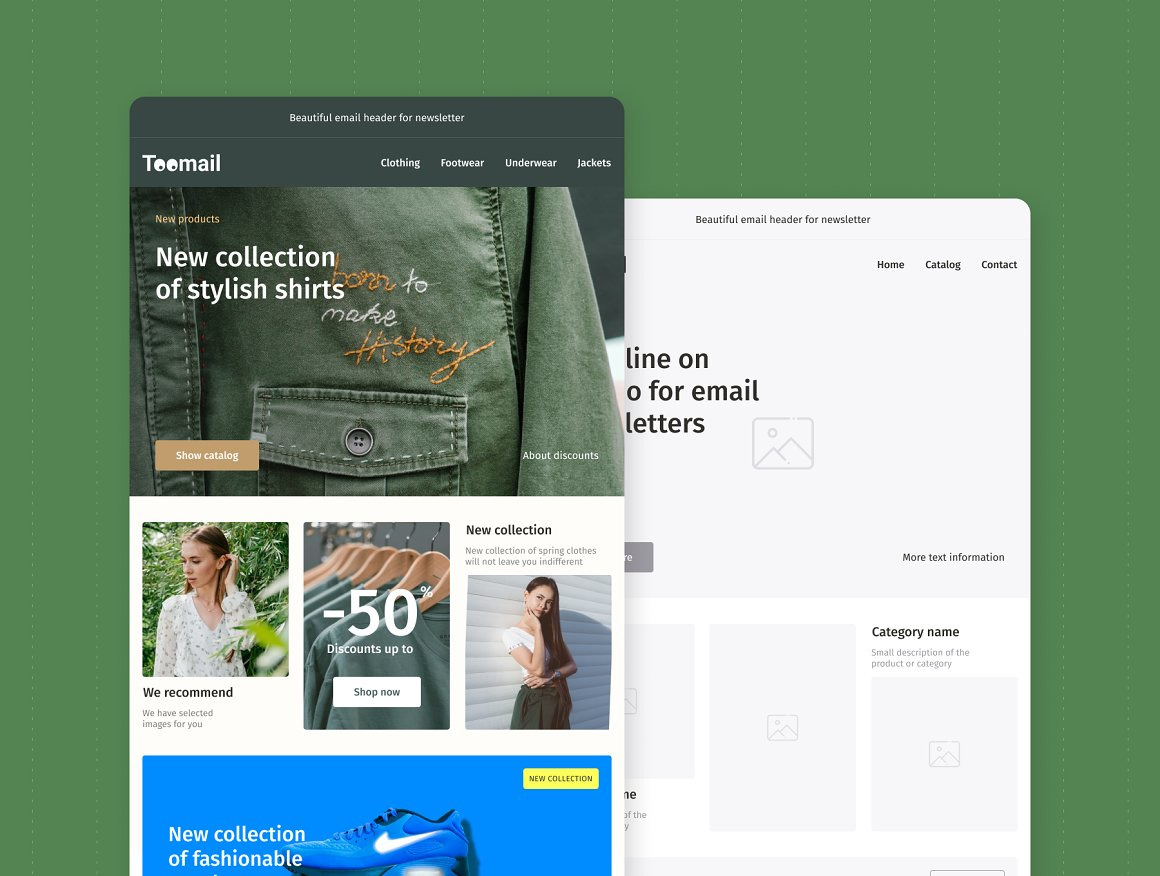 Toomail - Email Newsletter Wireframe