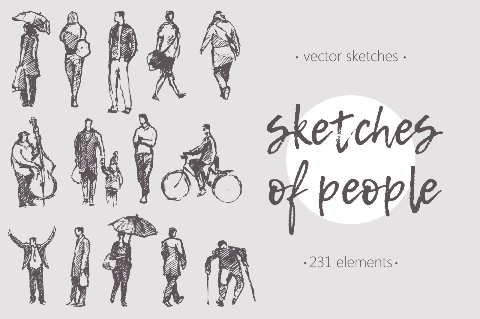 Big collection of sketches of people Big collection of sketches of people