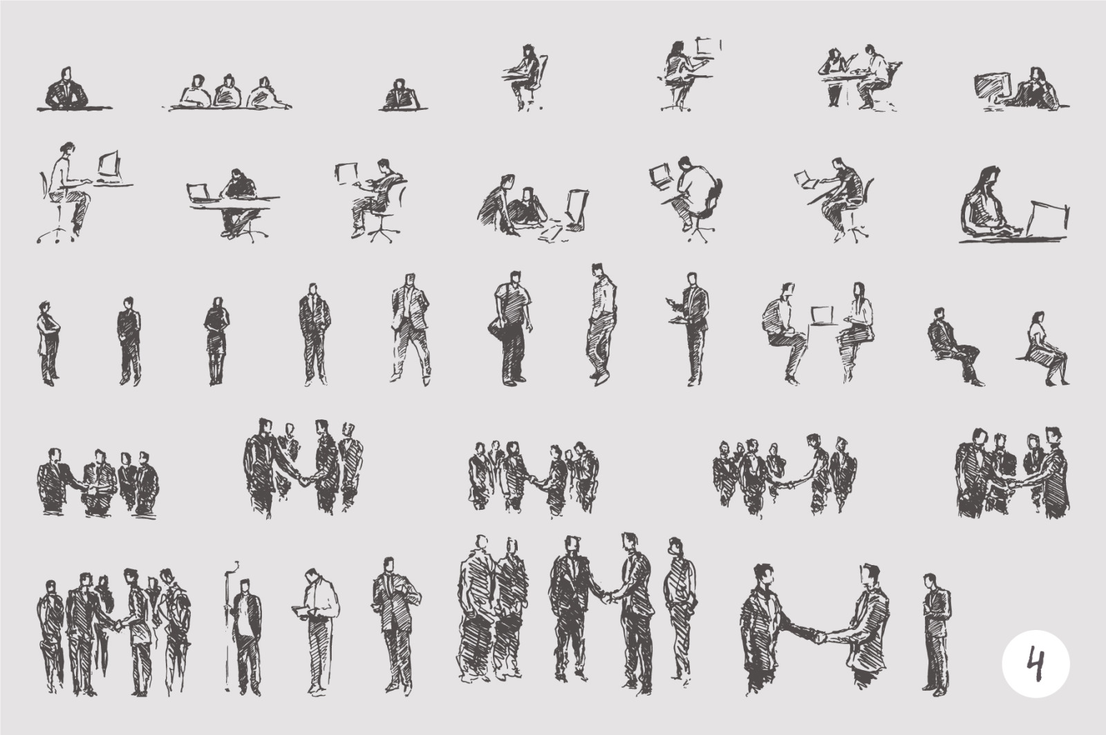 Big collection of sketches of people