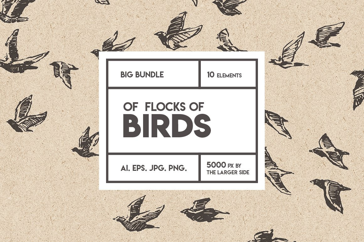 Flocks of birds, sketch style Flocks of birds, sketch style