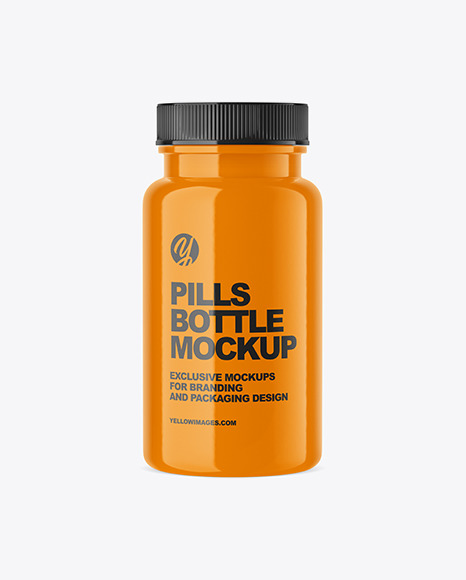 Glossy Pills Bottle Mockup