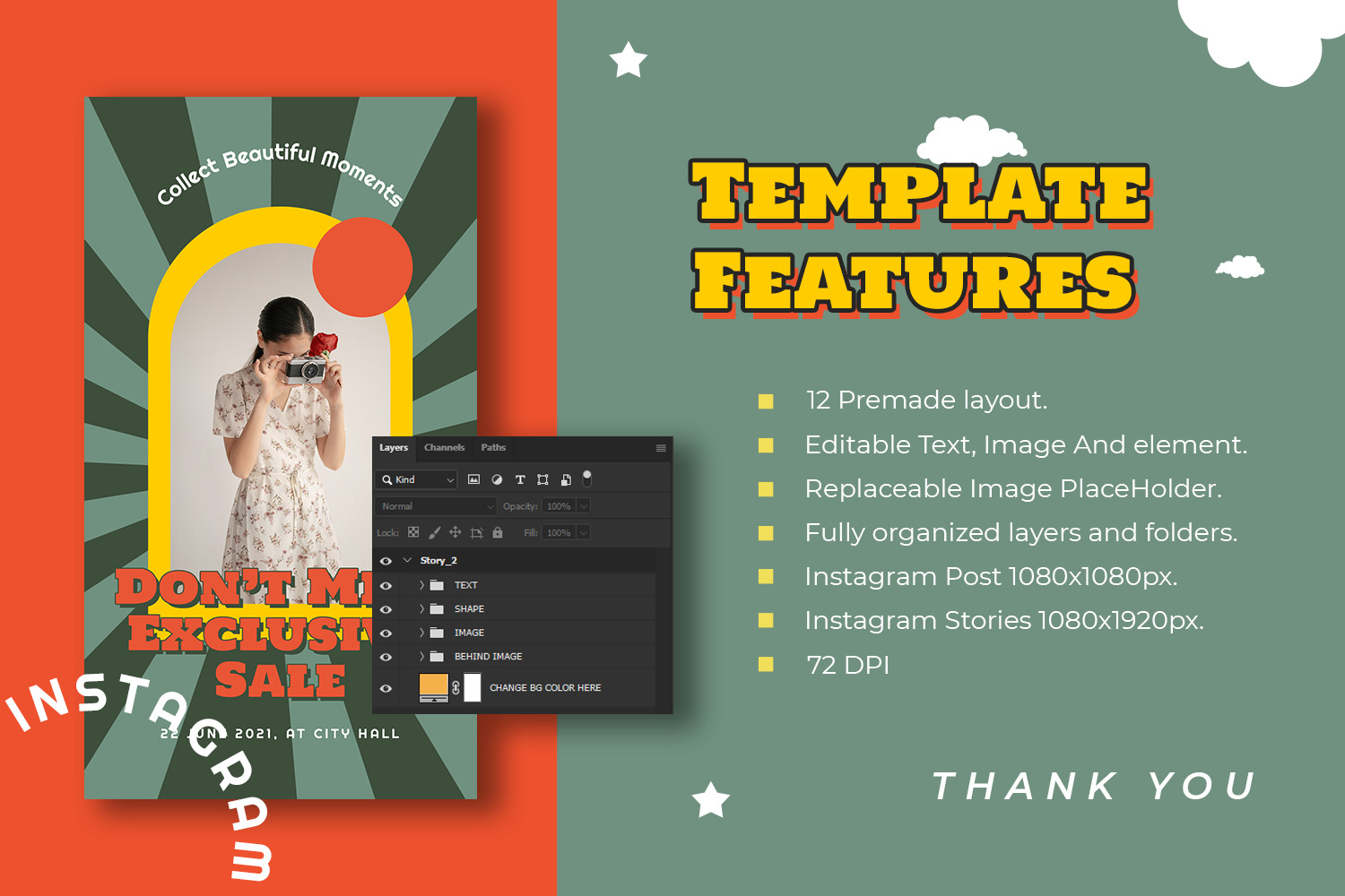 Serenal Instagram Template