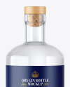 Dry Gin Bottle with Wooden Cap Mockup