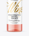 Clear Glass Pink Wine Bottle Mockup