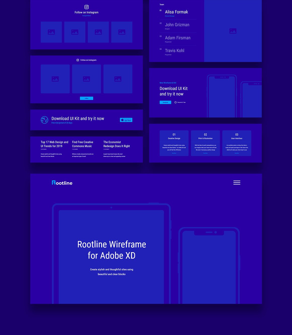 Rootline Wireframe UI Kit Rootline Wireframe UI Kit
