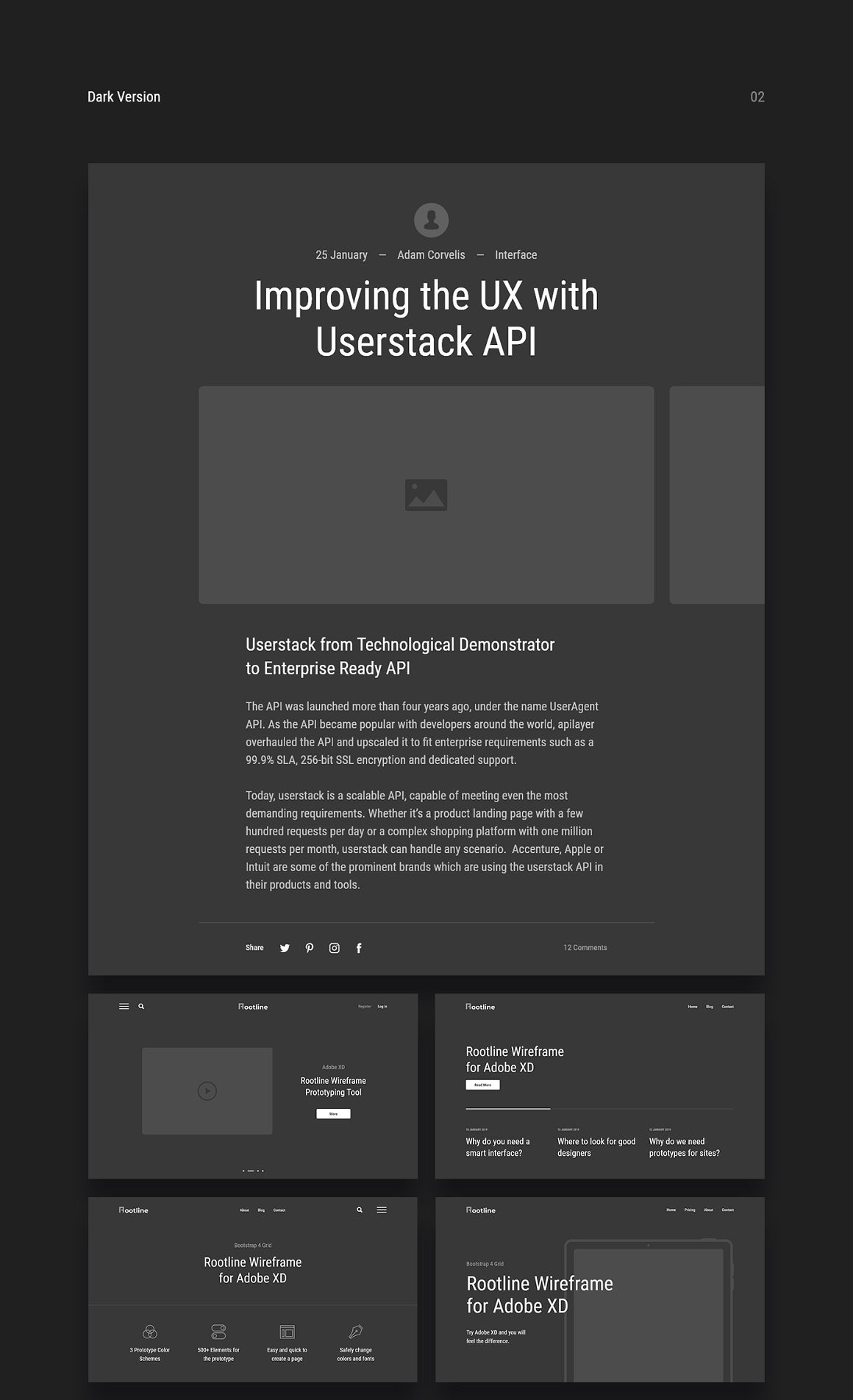 Rootline Wireframe UI Kit Rootline Wireframe UI Kit