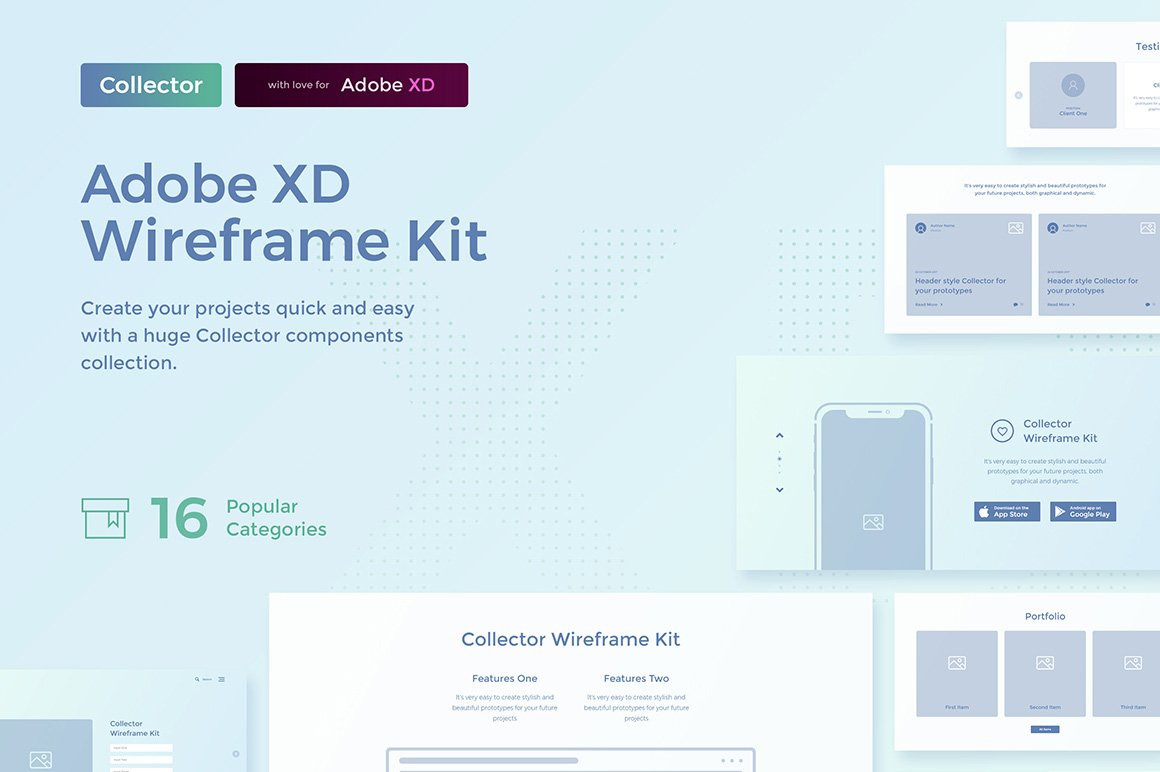 Collector Wireframe Web Kit Collector Wireframe Web Kit