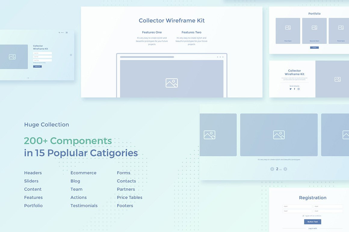 Collector Wireframe Web Kit