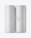 4 Matte Aluminium Cans Mockup - Front View