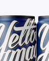 4 Matte Aluminium Cans Mockup - Front View