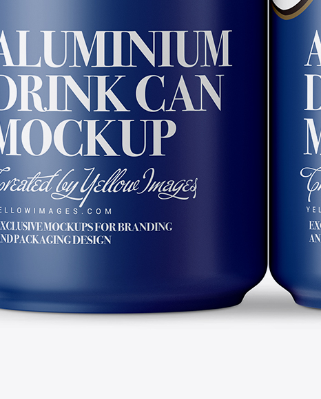 4 Matte Aluminium Cans Mockup - Front View