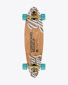 Longboard Mockup with Transparent Wheels - Back View