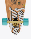 Longboard Mockup with Transparent Wheels - Back View