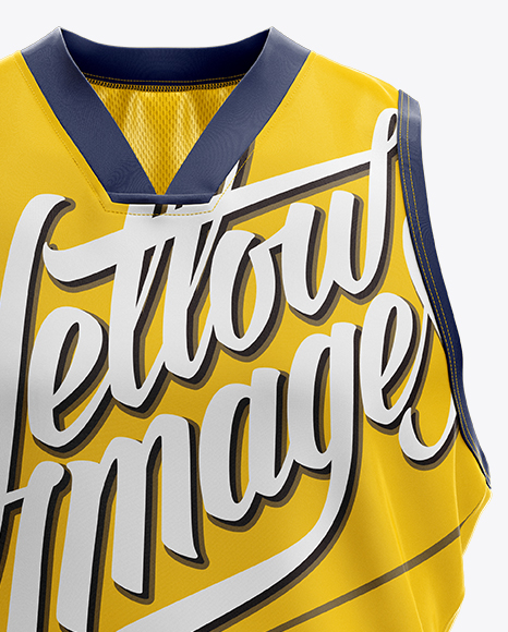 Basketball Kit w/ V-Neck Tank Top Mockup - Front View