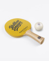 Matte Ping Pong Paddle W/ Ball - Half Side View (High-Angle Shot)