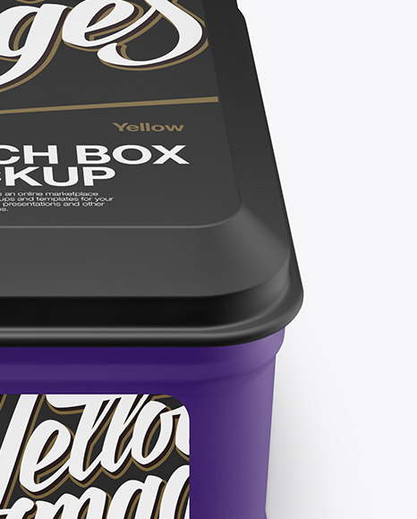 Matte Square Lunch Box Mockup (High Angle Shot)