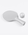 Glossy Ping Pong Paddle W/ Ball - Halfside View