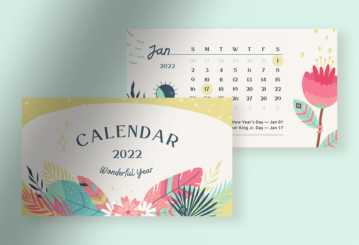 Nature Festival Pastel Boho Celestial Calendar 2022