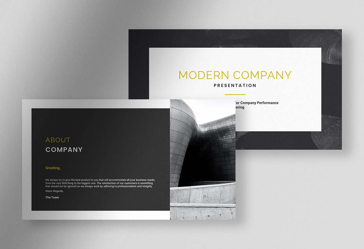 Grayscale Modern Company Presentation