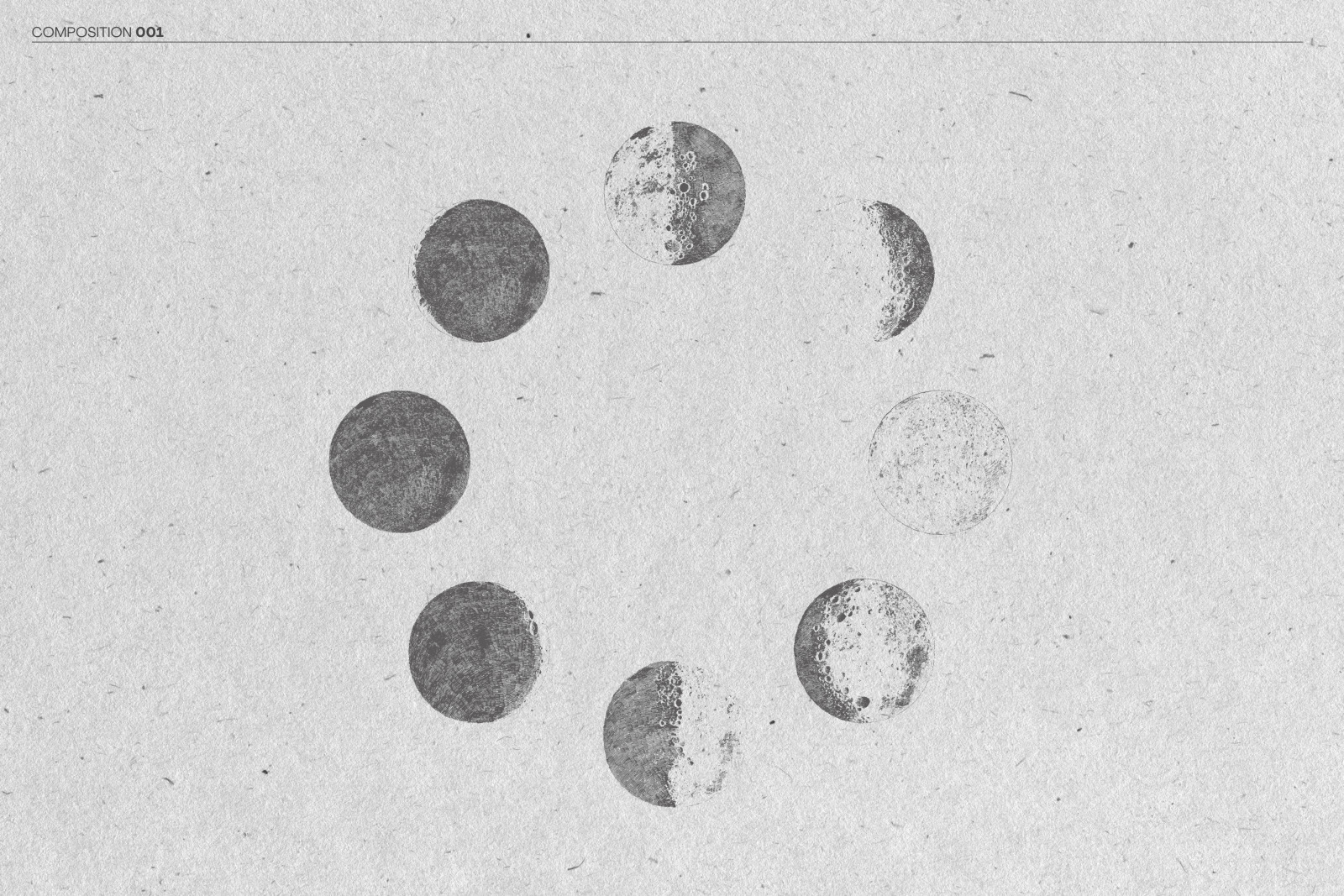 Illustrations of the moon phases