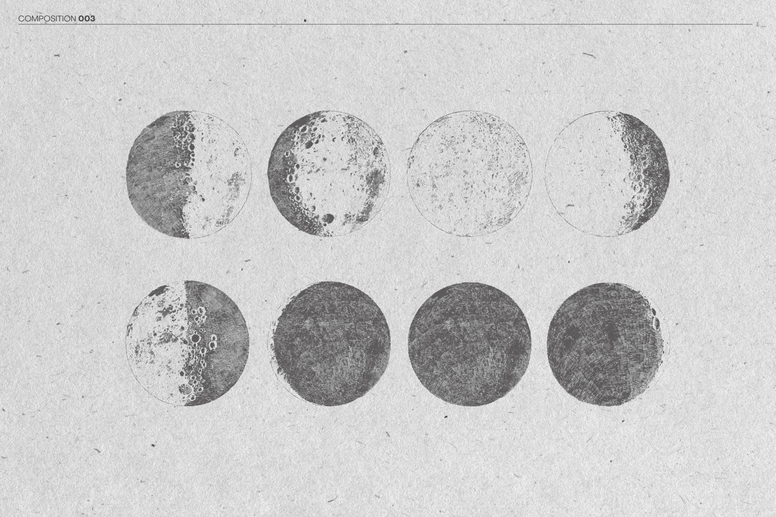 Illustrations of the moon phases