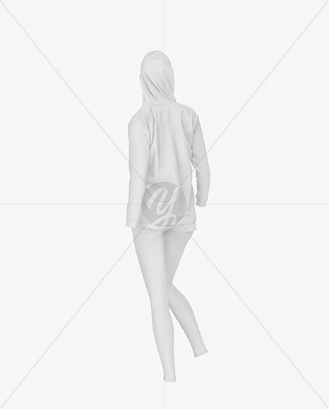 Quick-drying Women Suit Mockup – Back Half Side View