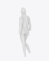 Quick-drying Women Suit Mockup – Back Half Side View