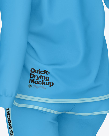 Quick-drying Women Suit Mockup – Back Half Side View