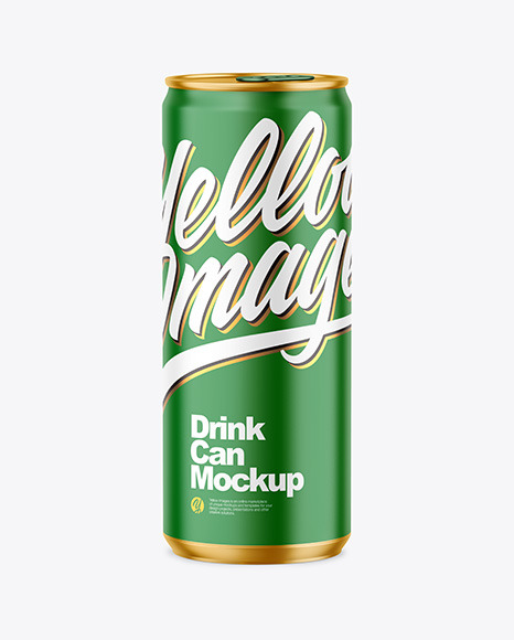 330ml Metallic Drink Can w/ Matte Finish Mockup