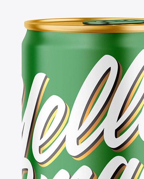 330ml Metallic Drink Can w/ Matte Finish Mockup