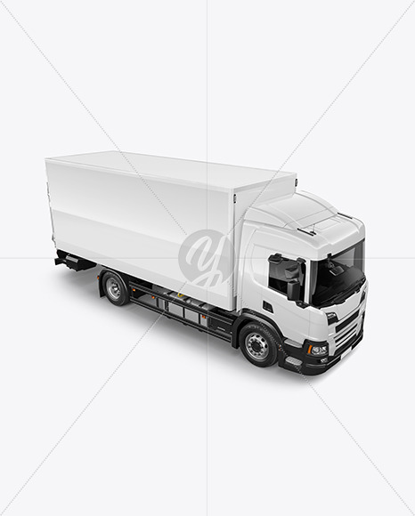 Box Truck Mockup - Half Side View