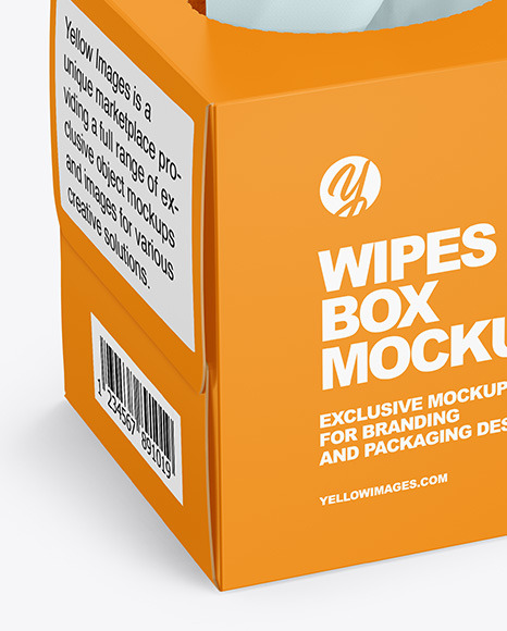 Paper Box w/ Wipes Mockup