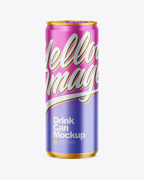 330ml Matte Metallic Drink Can Mockup