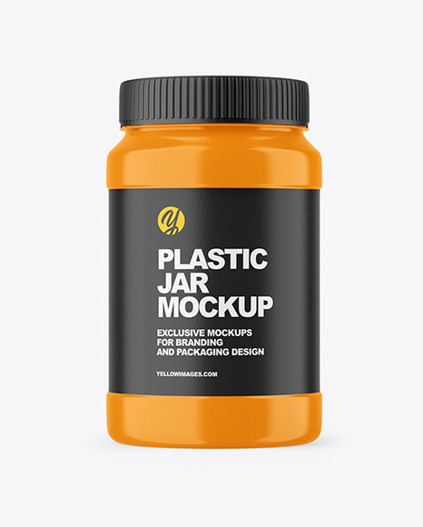 Glossy Plastic Jar Mockup