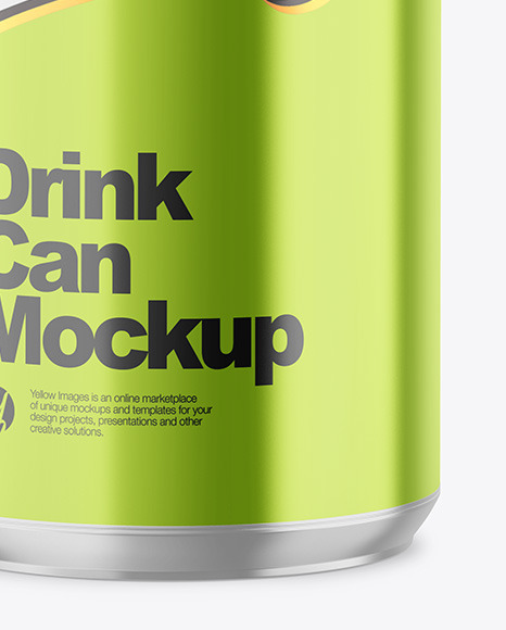 330ml Glossy Metallic Drink Can Mockup