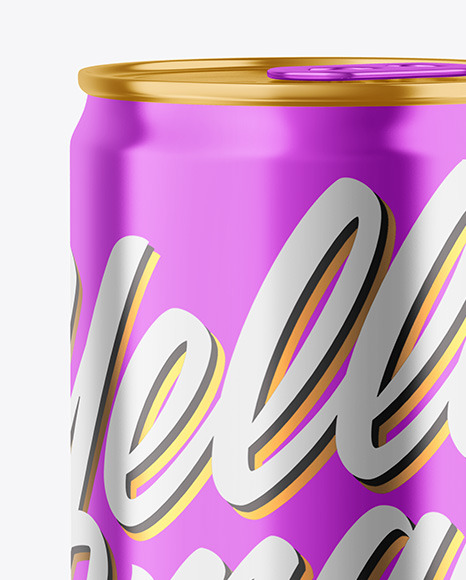 330ml Glossy Metallic Drink Can Mockup