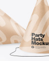 Two Kraft Party Hats Mockup