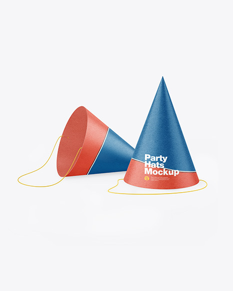 Two Kraft Party Hats Mockup