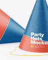 Two Kraft Party Hats Mockup