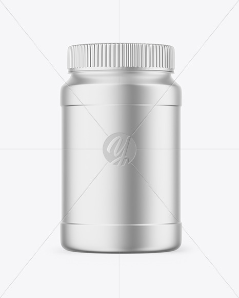 Metallized Plastic Jar Mockup