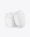 Half Opened Cosmetic Cream Jar Mockup