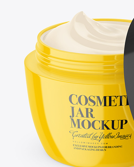 Half Opened Cosmetic Cream Jar Mockup