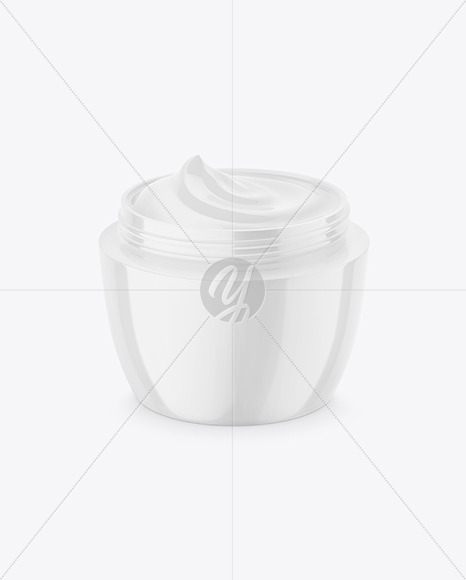 Opened Cosmetic Cream Jar Mockup