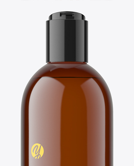 Amber Plastic Cosmetic Bottle Mockup