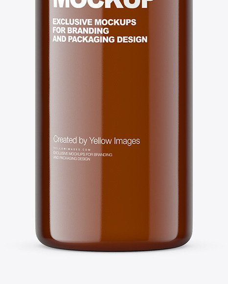 Amber Plastic Cosmetic Bottle Mockup