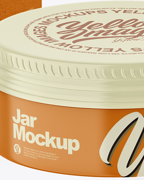 Kraft Box with Glossy Cosmetic Tin Can Mockup